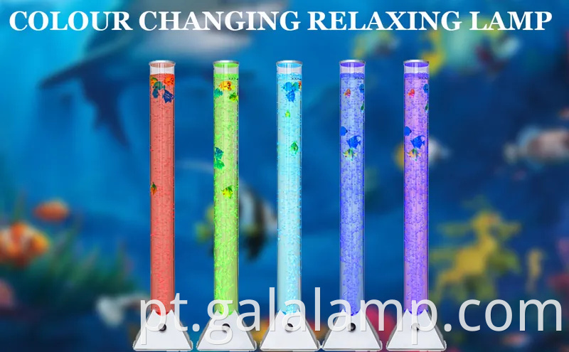 Aquário vibrante de bolha de fantasia LED com peixes coloridos e efeitos de luz